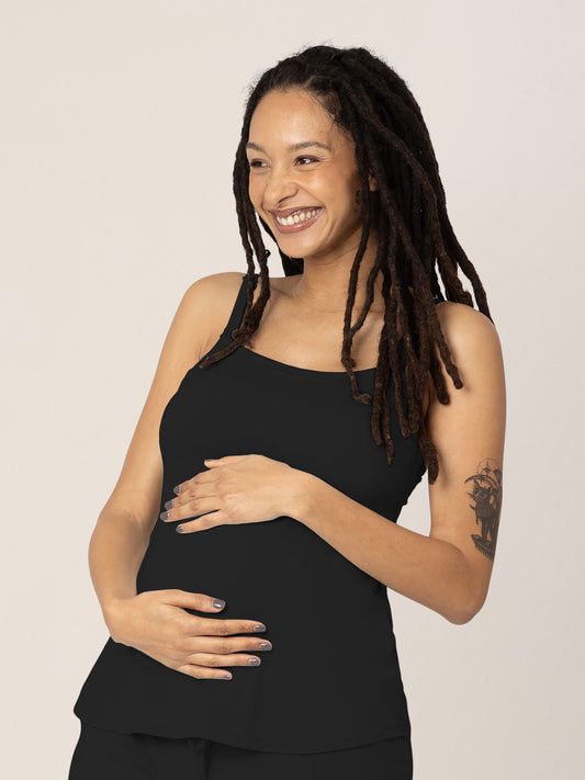3Colors 3Sizes Slim Breastfeeding Tank Top with Built-in Nursing Bra  Maternity Vest Undershirt(L-Black) : : Clothing & Accessories