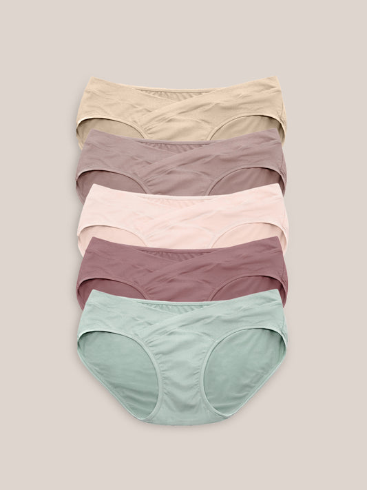 Deago 5 Pack Womens Cotton Maternity Underwear Pregnancy Postpartum Panties  Under The Bump Underwear