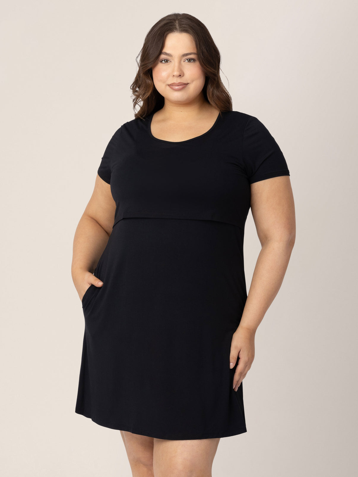 Eleanora Bamboo Maternity & Nursing Dress | Black - Kindred Bravely