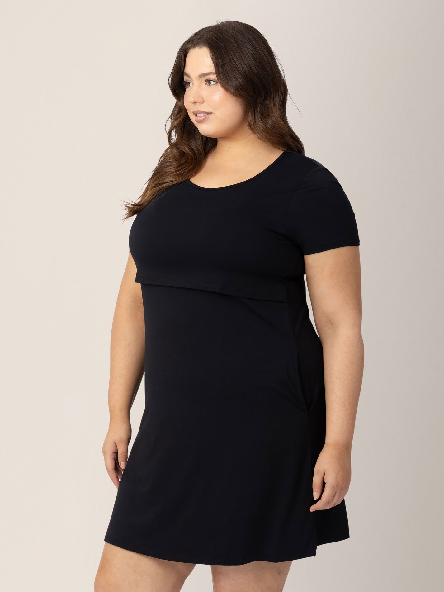 Eleanora Bamboo Maternity & Nursing Dress | Black - Kindred Bravely