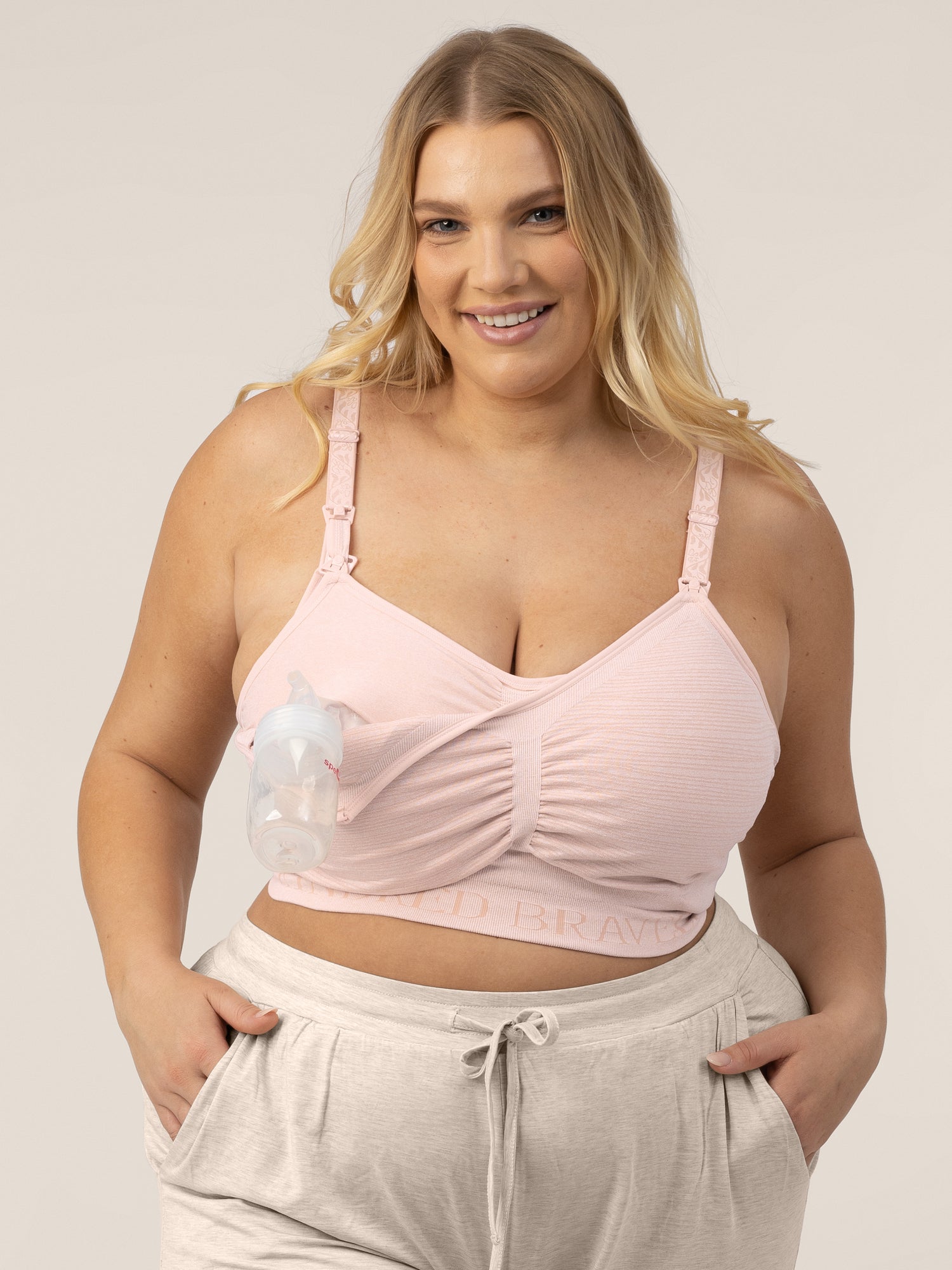 Momcozy Hands Free 4-in-1 Pumping Bra, Maternity Nursing Bras & Everyday Bra,Cotton-Modal  Comfort and Support for Spectra, Medela, Elvie, Willow and More