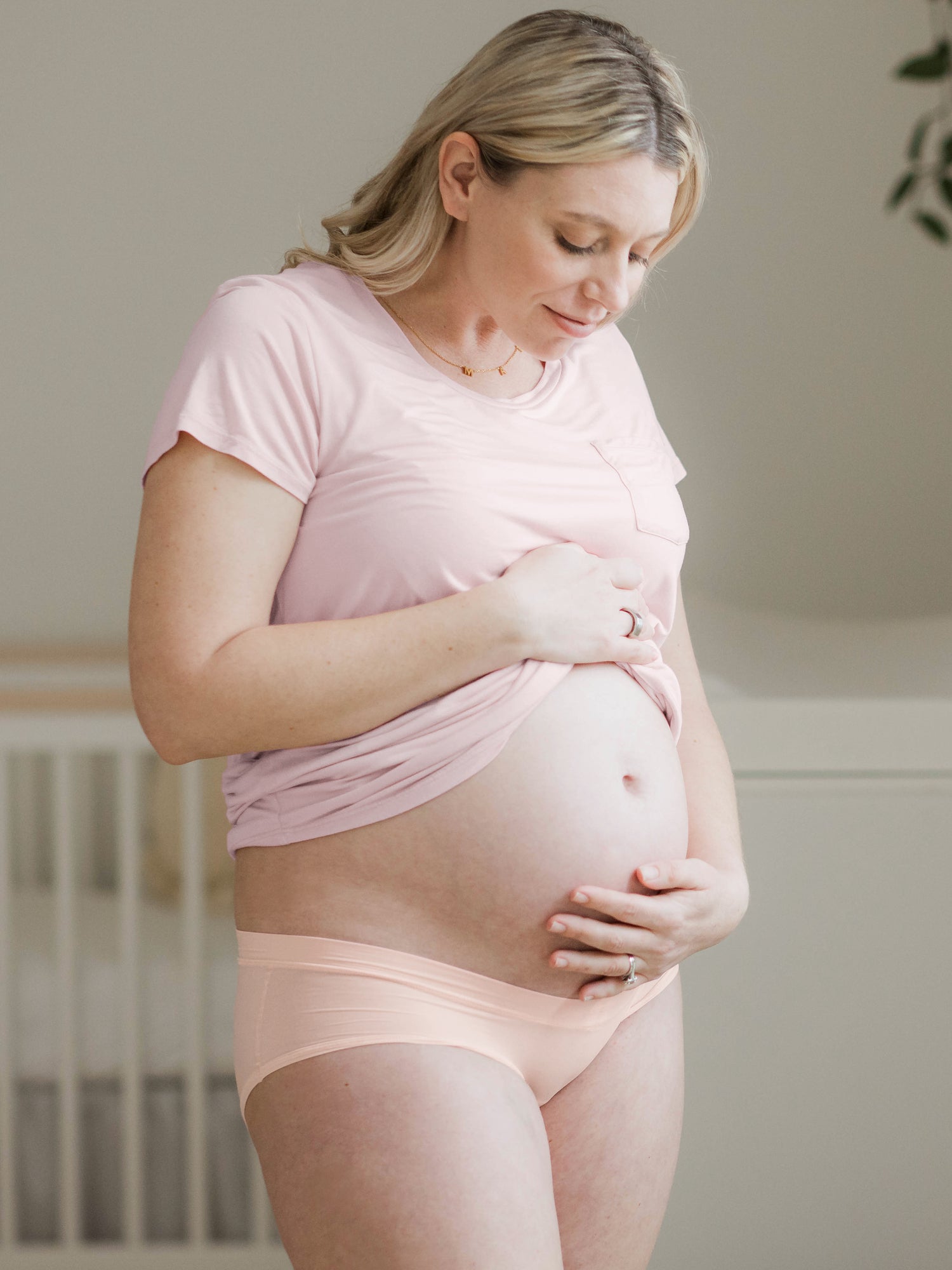 Bamboo Maternity & Postpartum Thong | Soft Pink
