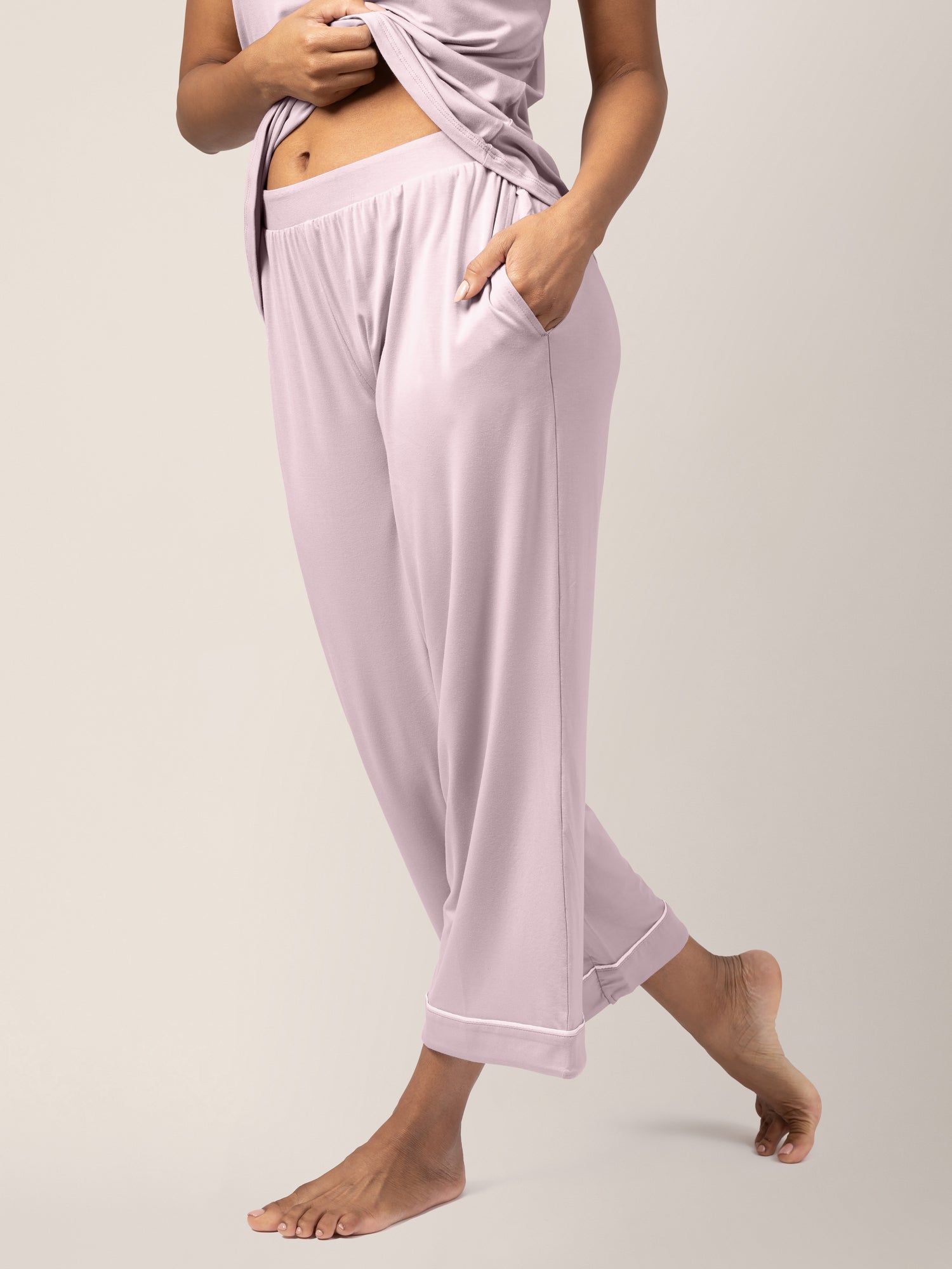 Esenchel Women's Plus Size Capri Pajama Pants Bamboo Rayon Sleep