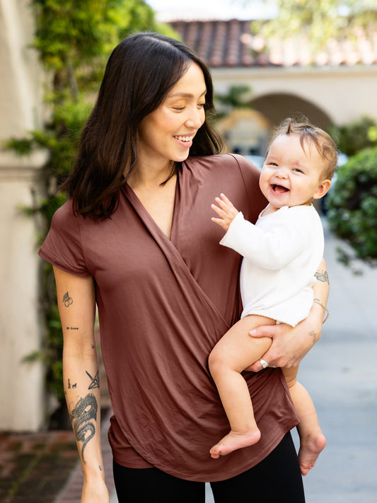Kindred Bravely Ribbed Bamboo Maternity Crew Neck T-shirt