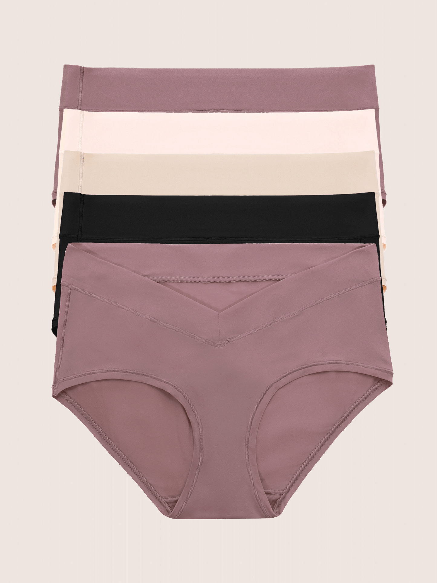 Five Grow With Me Underwear in Twilight, Beige, Black and Soft Pink | Kindred Bravely