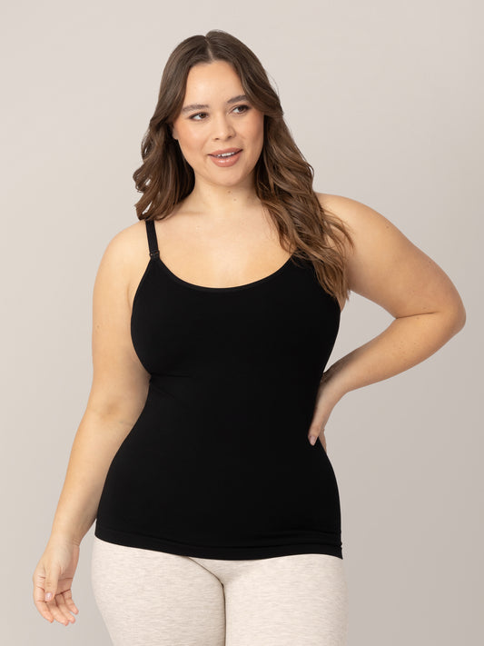 Kindred Bravely Maternity and Nursing Organic Cotton Tank Top Cami 2-Pack  (Black/White, Small) at  Women's Clothing store