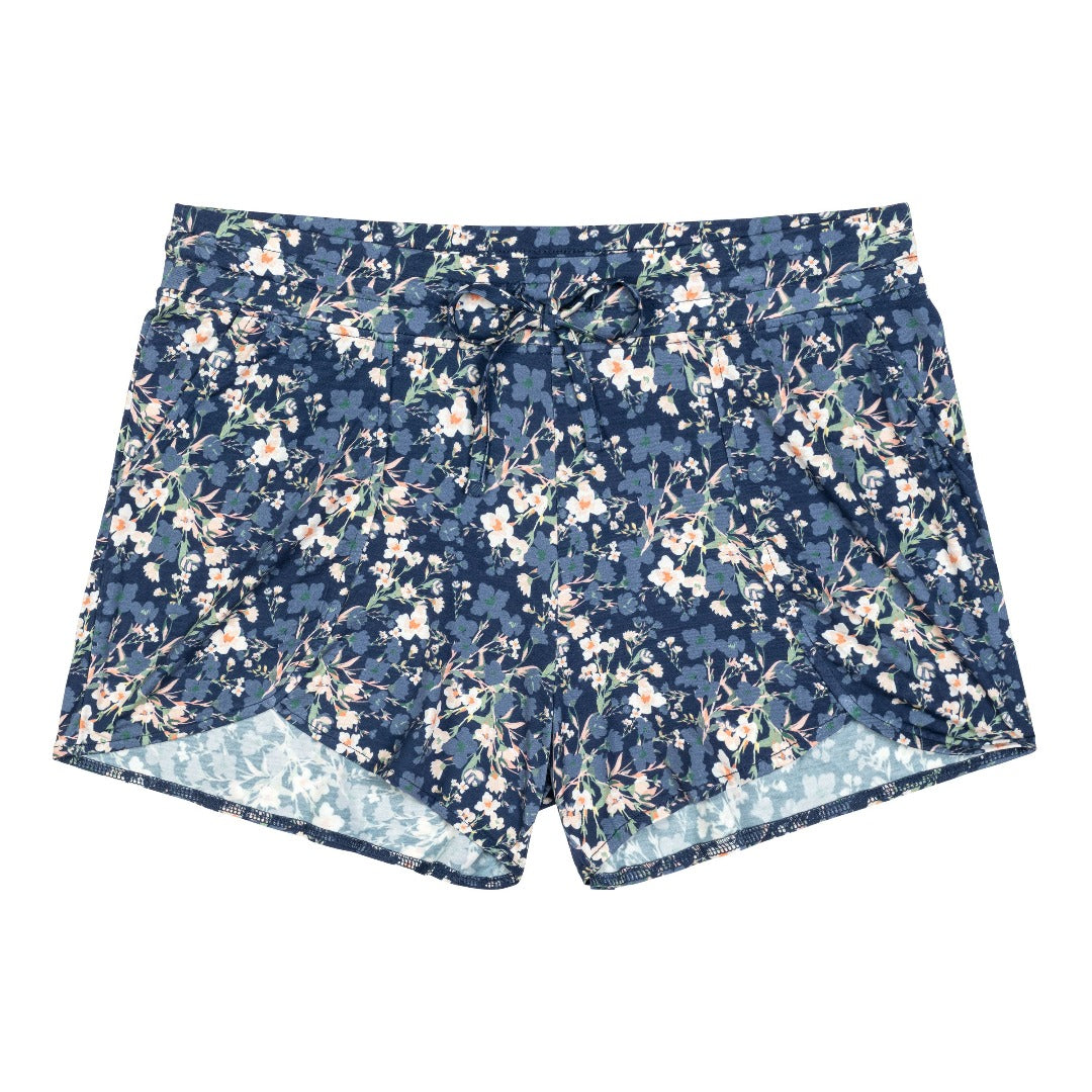 Bamboo Maternity & Postpartum Lounge Shorts | Blue Floral – Kindred Bravely