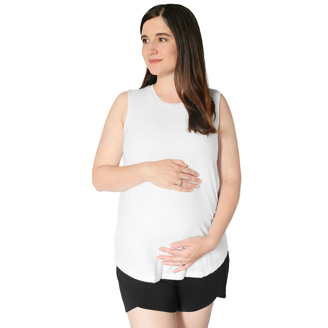 Boob Organic Cotton Maternity & Nursing Tank - White