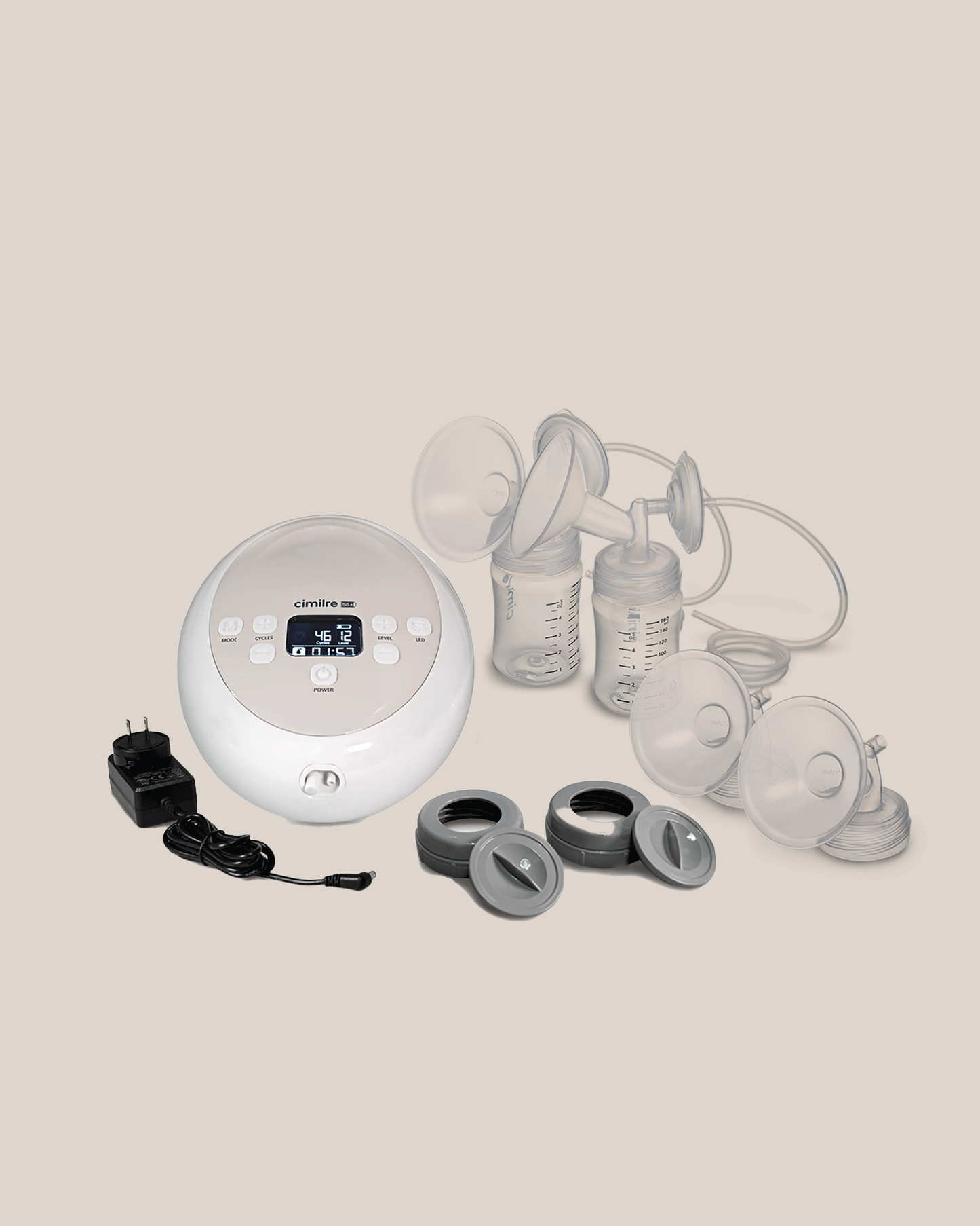 Cimilre - S6+ Adjustable Rechargeable Breast Pump, with motor, tubes, shields, bottles and adapter | Kindred Bravely