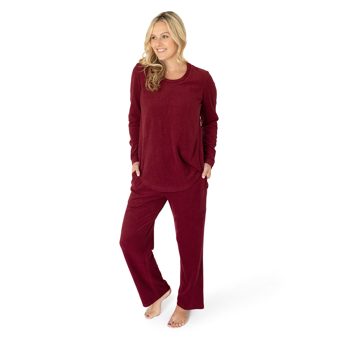 ADR Women's Ribbed Knit Pajamas Set Set with Pockets, Cami Top and Pajama  Thermal Underwear Pants Black 2X Large
