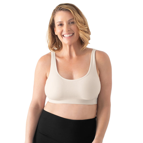 Grace Ribbed Lounge Bra | Stone