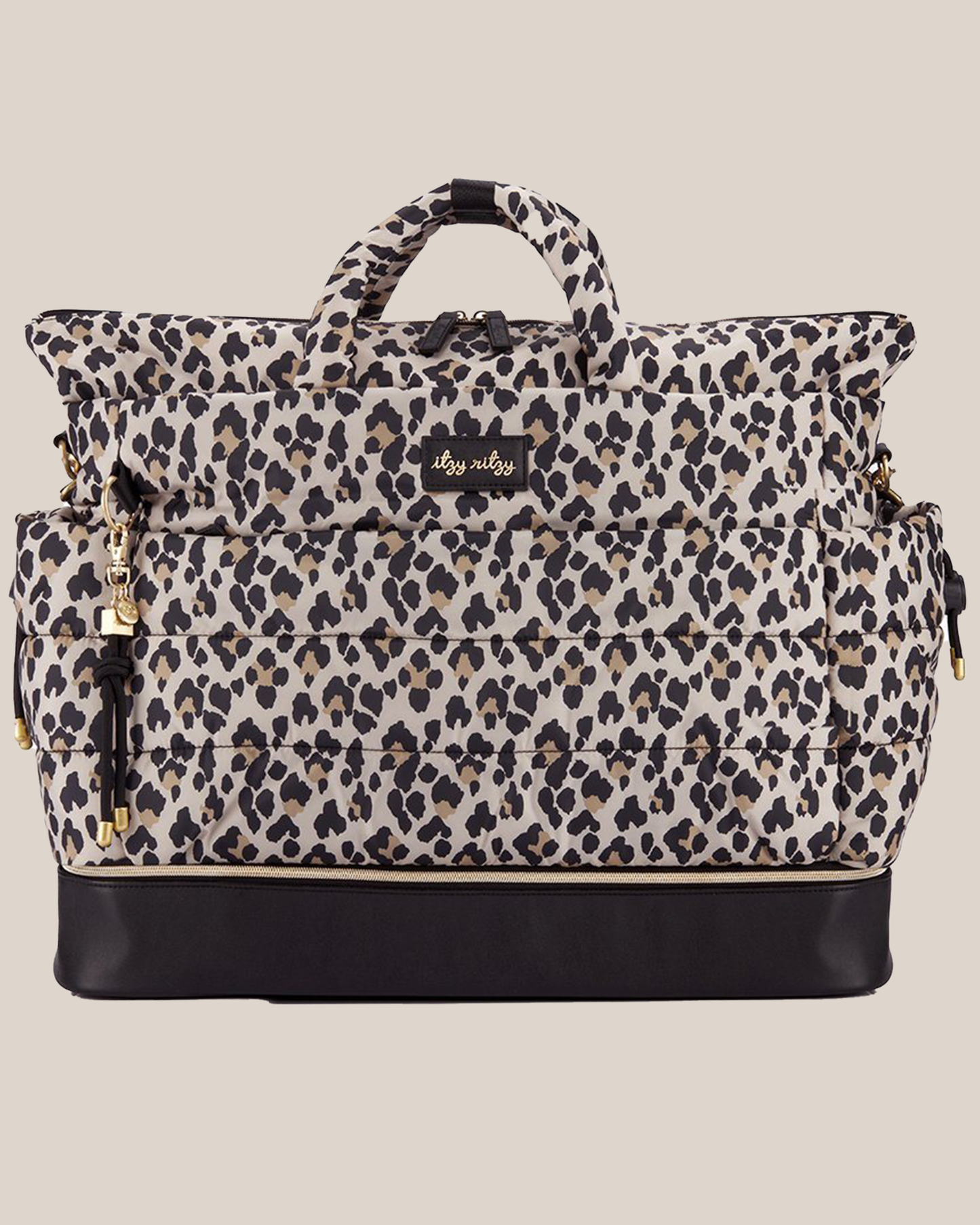 Front view of the Itzy Ritzy - Dream Weekender™ Hospital & Travel Bag in Leopard