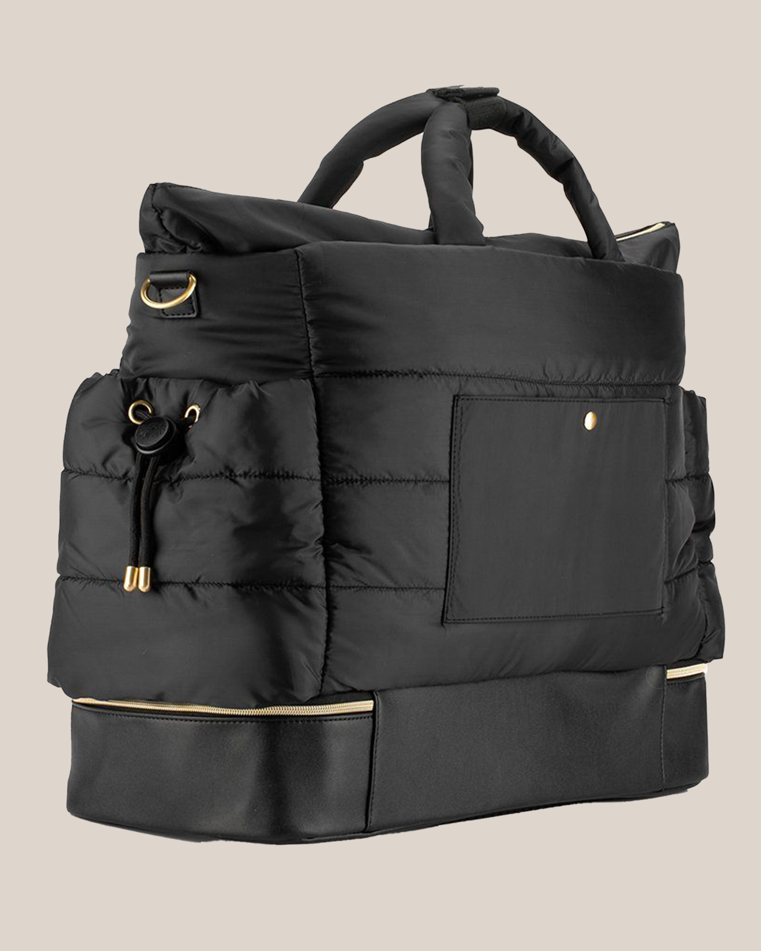 3/4 back view of the Itzy Ritzy - Dream Weekender™ Hospital & Travel Bag in Midnight Black