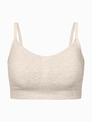 Sublime® Bamboo Hands-Free Pumping Lounge & Sleep Bra | Oatmeal Heather - Kindred Bravely