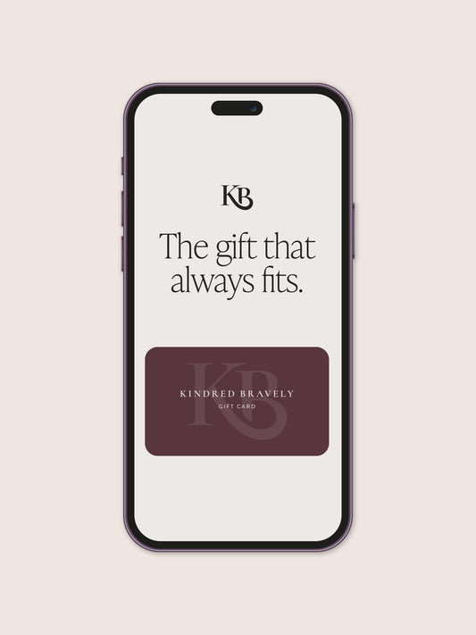 Kindred Bravely digital gift card on phone