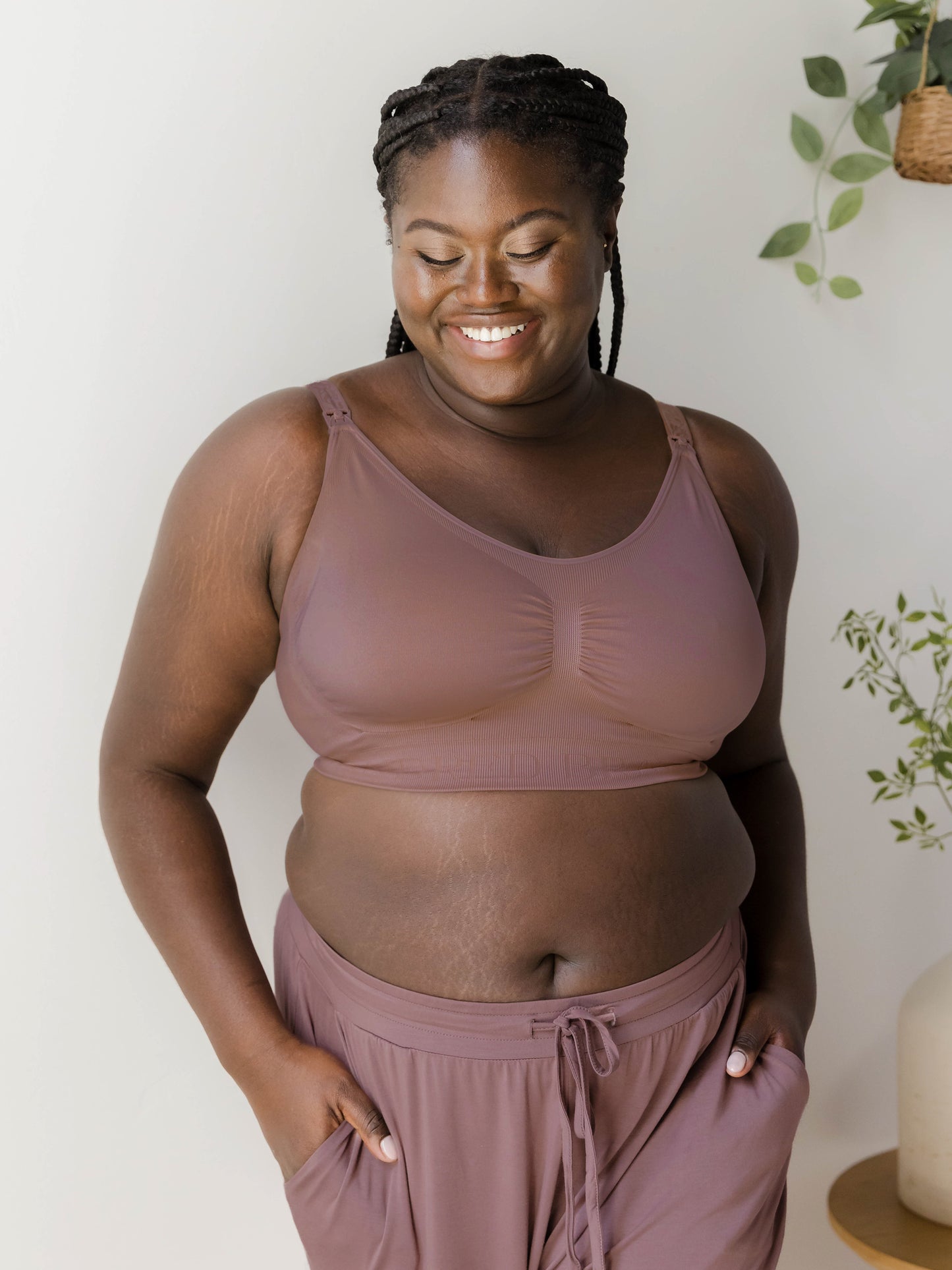 Model wearing the Simply Sublime® Nursing Bra in Twilight @model_info:Bintou is wearing a Large Super Busty.