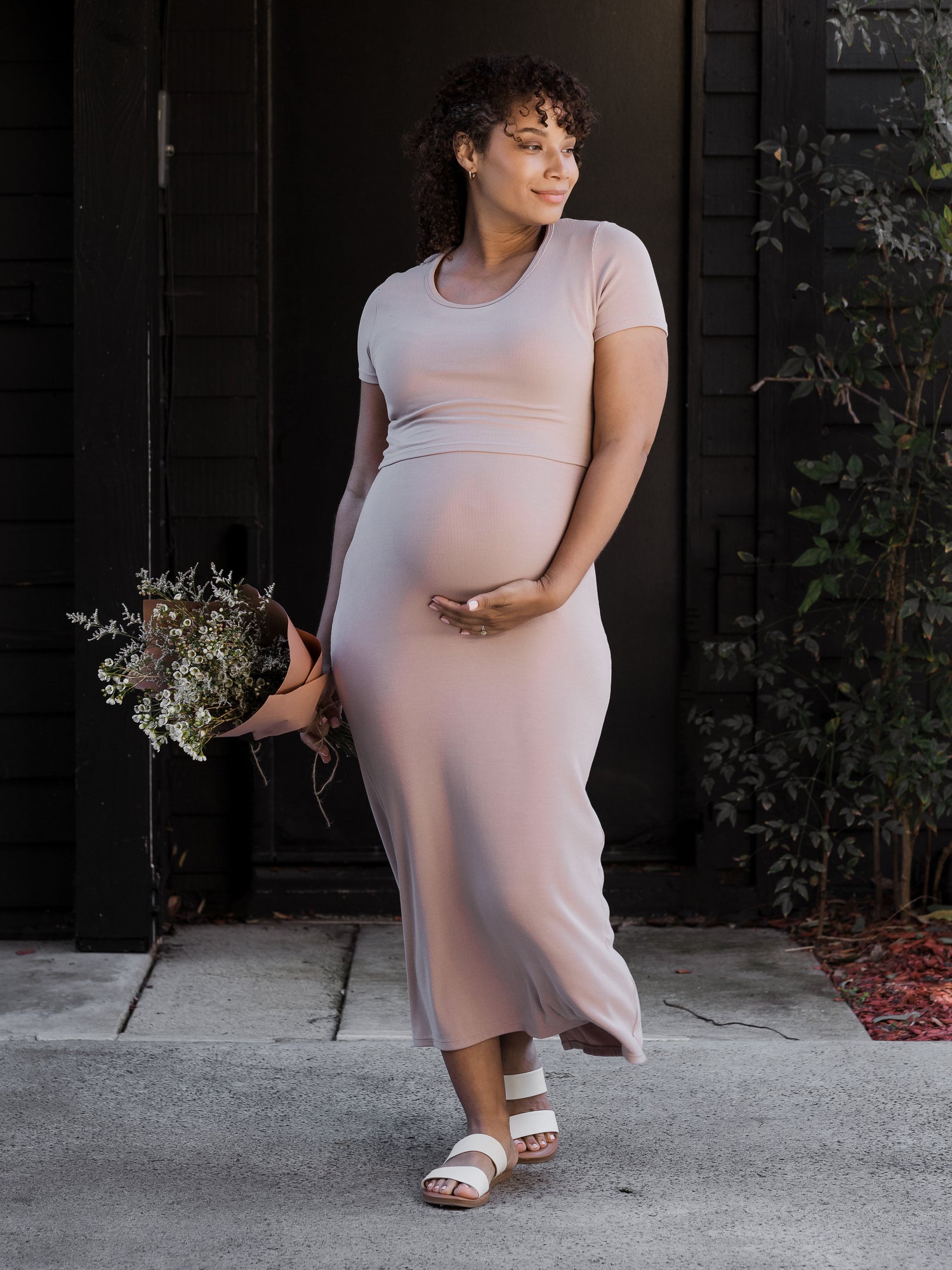 Olivia Ribbed Bamboo 2-in-1 Maternity & Nursing Dress | Lilac Stone -  Kindred Bravely