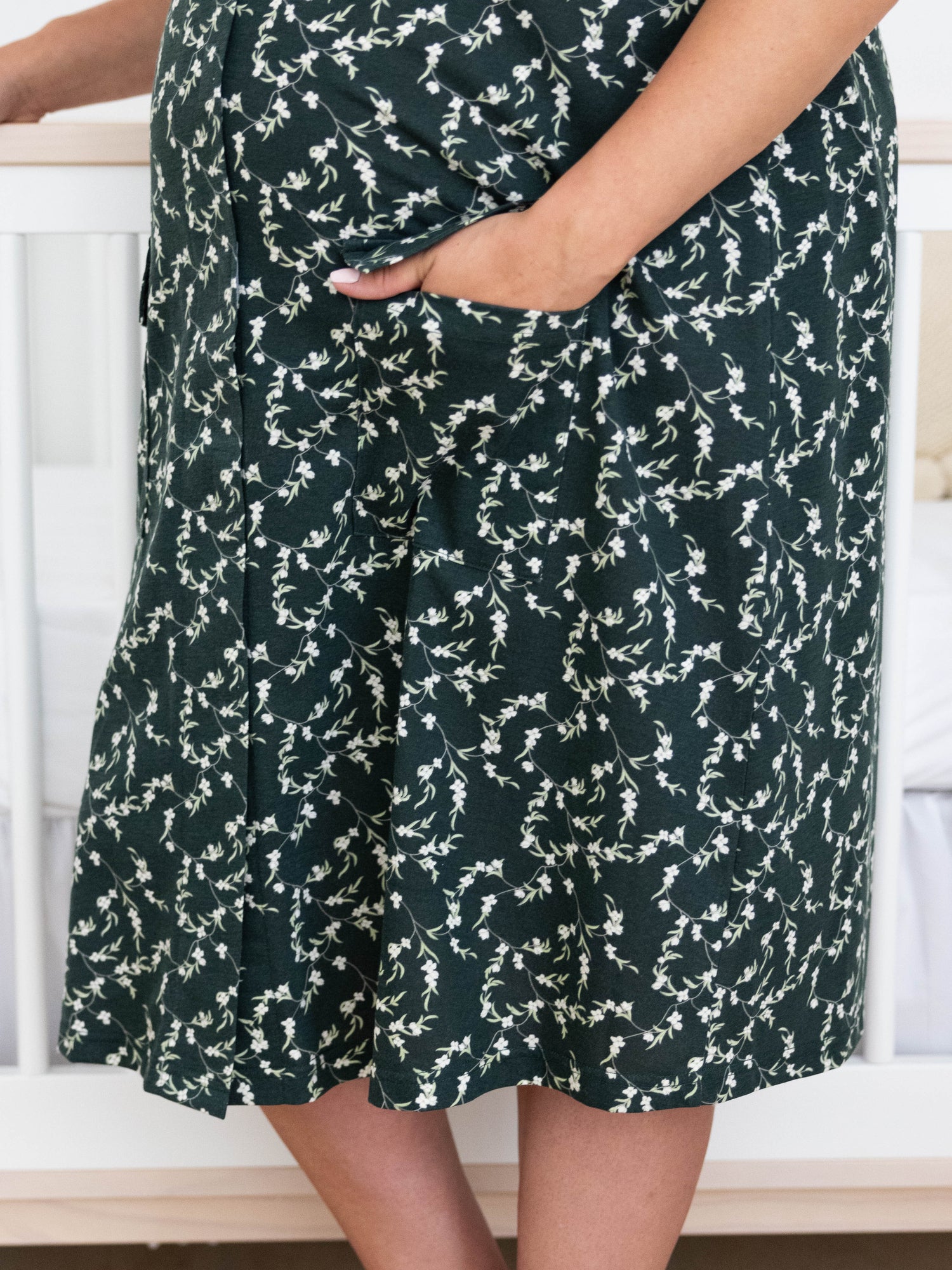 Universal Labor & Delivery Gown | Evergreen Blossom-Gowns-Kindred Bravely