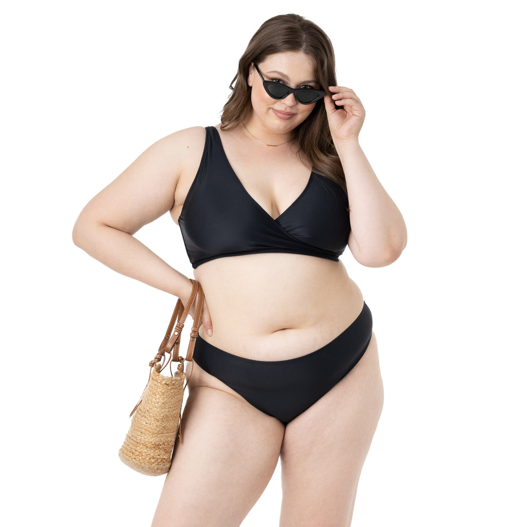 Black fashion maternity bikini bottoms