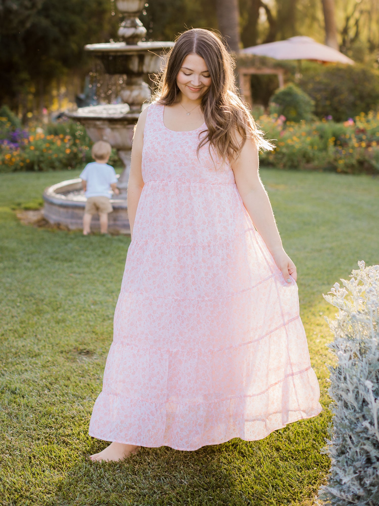 Magnolia Tiered Nursing & Maternity Maxi Dress | Secret Garden-Bottoms & Dresses-Kindred Bravely