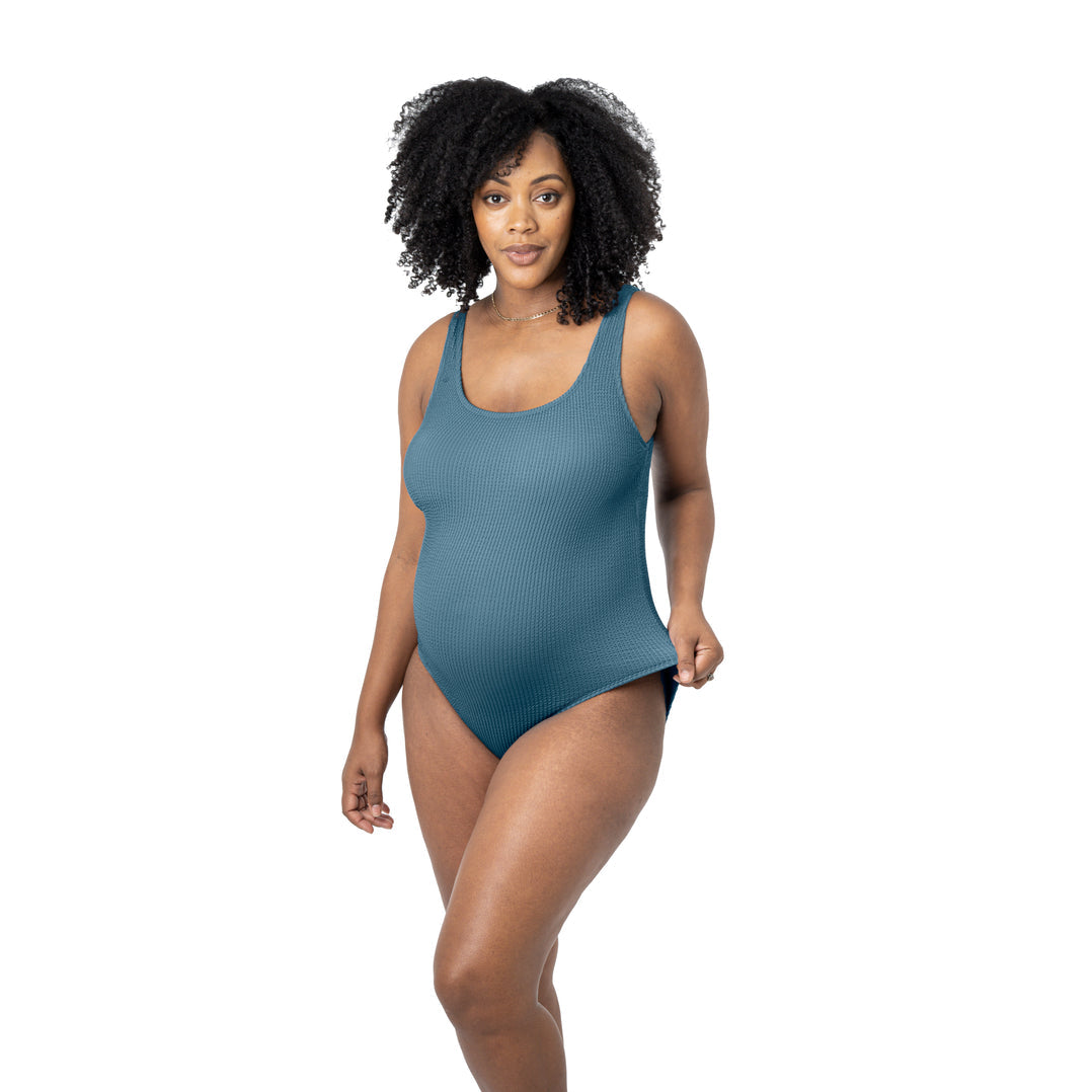 Maternity Plus-size One-piece Swimsuit with Belly Covering and