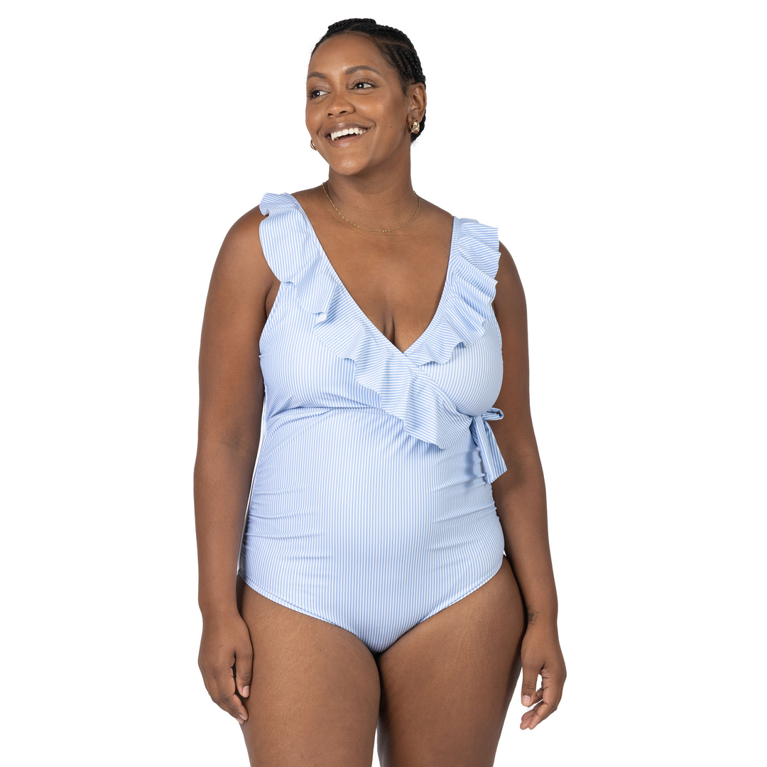 Women Maternity Swimwear Pregnant One Piece Swimsuit Women Ruffles Bathing  Suit