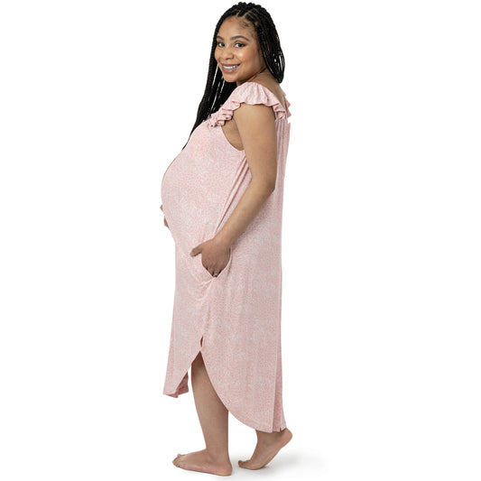 Universal Labor and Delivery Gown in Rosewood Dot – Milk & Baby
