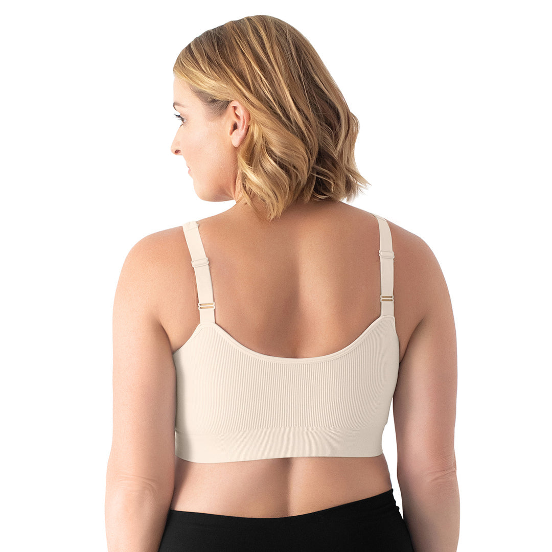 The Grace Ribbed Lounge Bra | Stone – Kindred Bravely