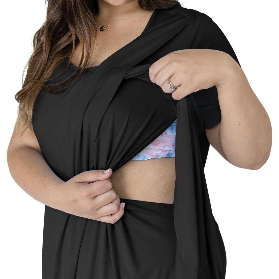 WBQ Tulip Hem Maternity & Nursing Pajamas Women's Short Sleeve