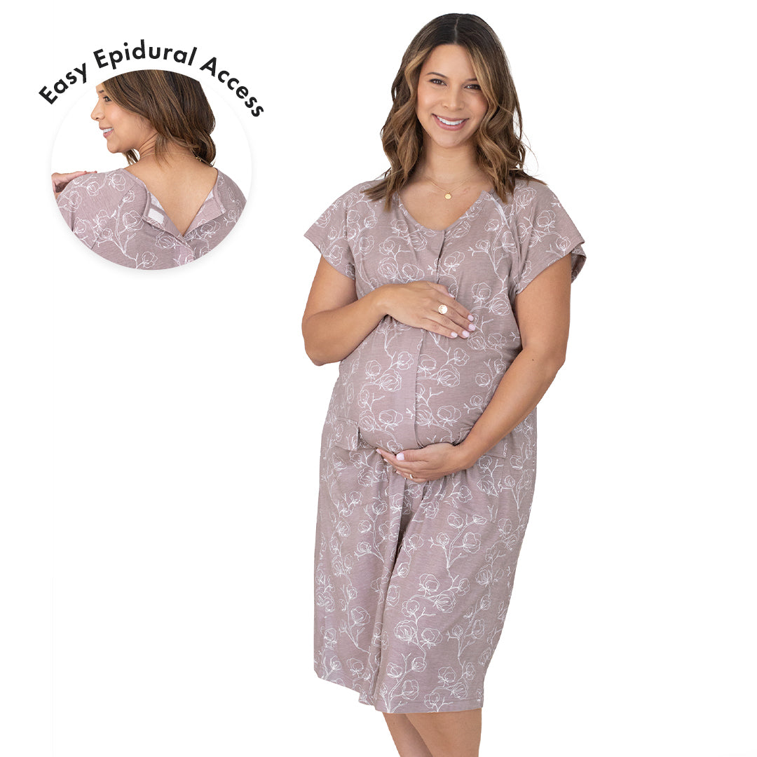 Universal Labor and Delivery Gown  Lilac Bloom - XL-XXL - Kindred
